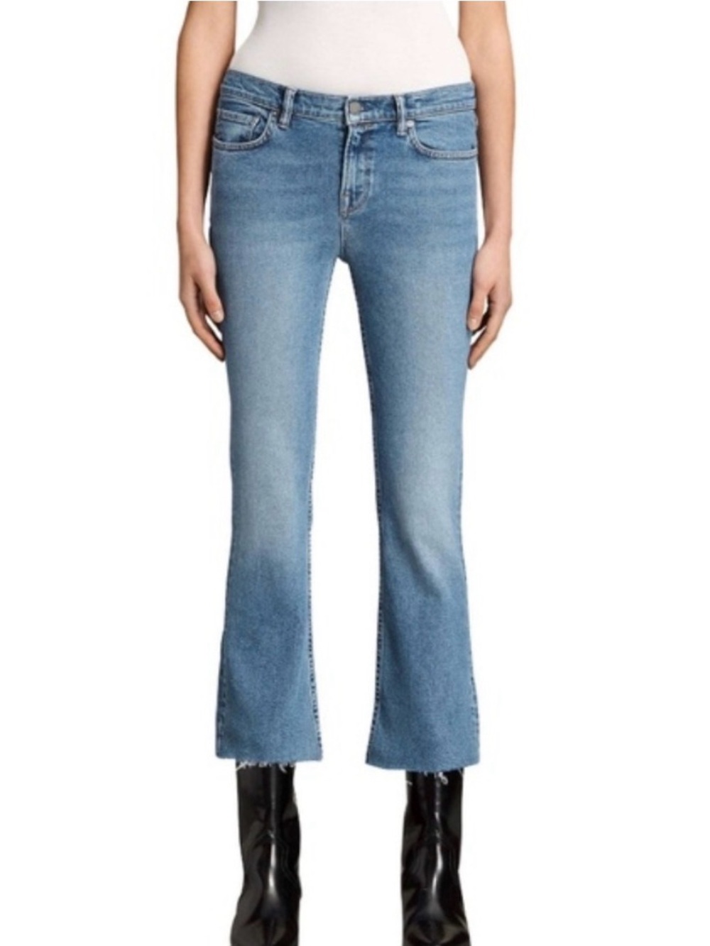 All Saints Women’s Zoe Bootcut Crop Low Rise Jeans Size 28